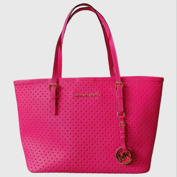Michael Kors Handbags - Michael Kors Perforated Saffiano Leather Travel Shoulder Tote Bag